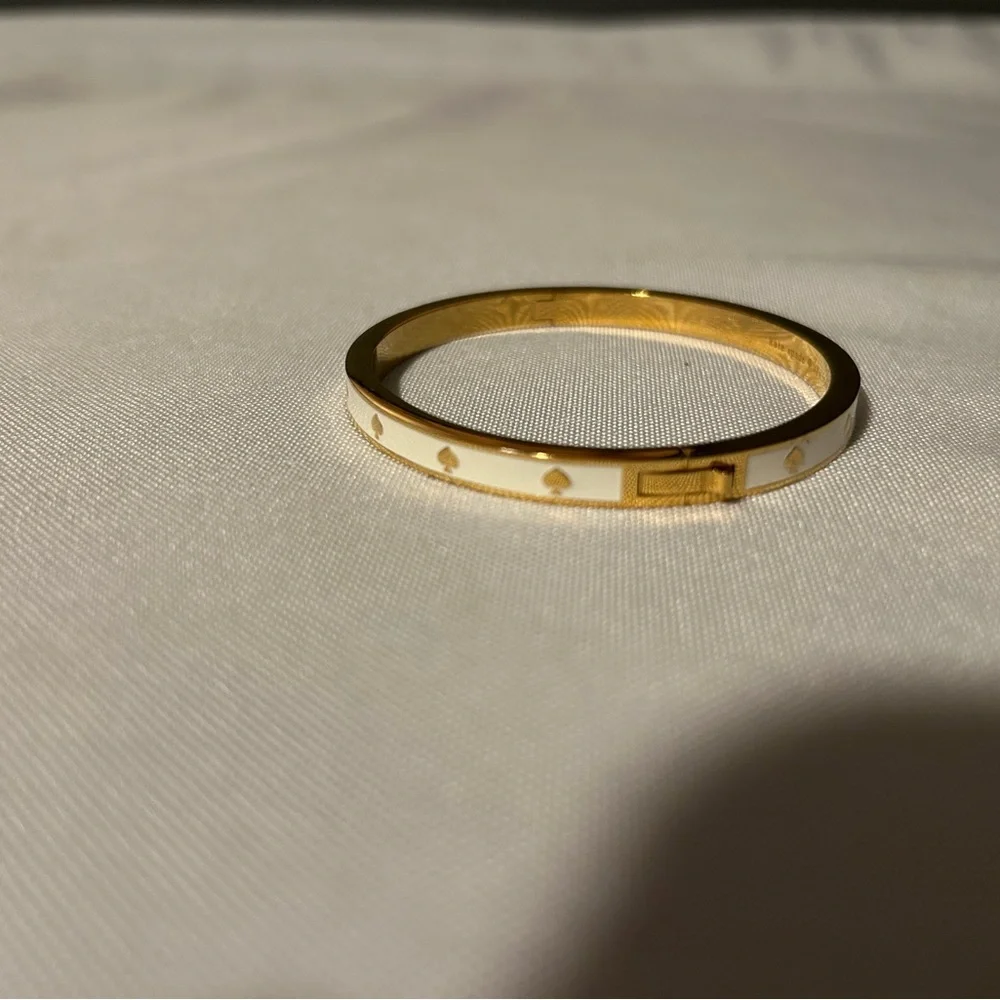 kate spade Gold and White Spade Hinge Bracelet